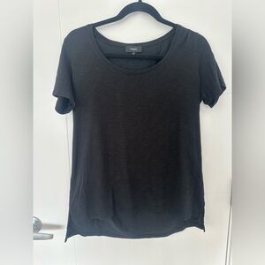 Theory Black Short Sleeve Scoop Neck Tee